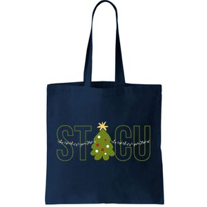 Christmas Sticu Nurse Surgical Trauma Icu Nurse Xmas Tree Tote Bag