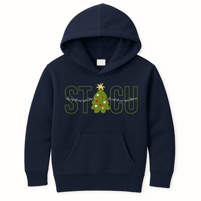 Christmas Sticu Nurse Surgical Trauma Icu Nurse Xmas Tree Kids Hoodie