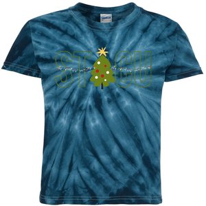 Christmas Sticu Nurse Surgical Trauma Icu Nurse Xmas Tree Kids Tie-Dye T-Shirt