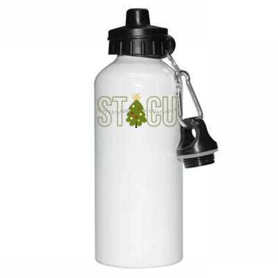 Christmas Sticu Nurse Surgical Trauma Icu Nurse Xmas Tree Aluminum Water Bottle