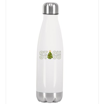 Christmas Sticu Nurse Surgical Trauma Icu Nurse Xmas Tree Stainless Steel Insulated Water Bottle