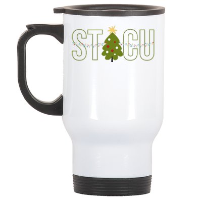 Christmas Sticu Nurse Surgical Trauma Icu Nurse Xmas Tree Stainless Steel Travel Mug