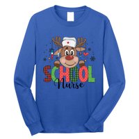 Christmas School Nurse Reindeer Nursing Rn Xmas Gift Long Sleeve Shirt