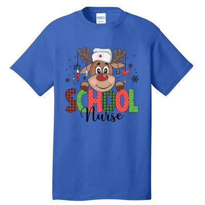 Christmas School Nurse Reindeer Nursing Rn Xmas Gift Tall T-Shirt