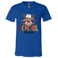 Christmas School Nurse Reindeer Nursing Rn Xmas Gift V-Neck T-Shirt