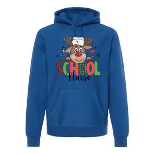 Christmas School Nurse Reindeer Nursing Rn Xmas Gift Premium Hoodie