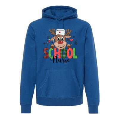 Christmas School Nurse Reindeer Nursing Rn Xmas Gift Premium Hoodie