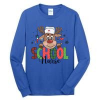 Christmas School Nurse Reindeer Nursing Rn Xmas Gift Tall Long Sleeve T-Shirt