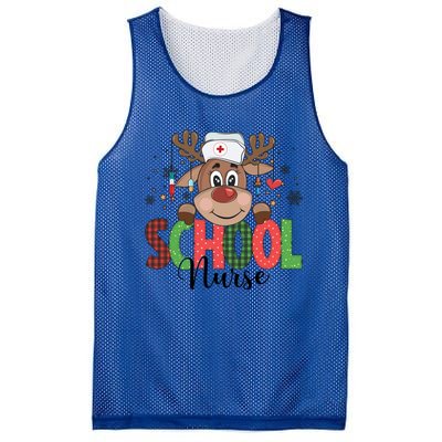 Christmas School Nurse Reindeer Nursing Rn Xmas Gift Mesh Reversible Basketball Jersey Tank