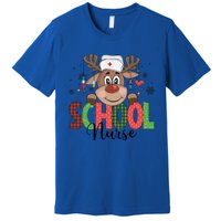 Christmas School Nurse Reindeer Nursing Rn Xmas Gift Premium T-Shirt