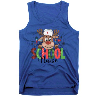 Christmas School Nurse Reindeer Nursing Rn Xmas Gift Tank Top