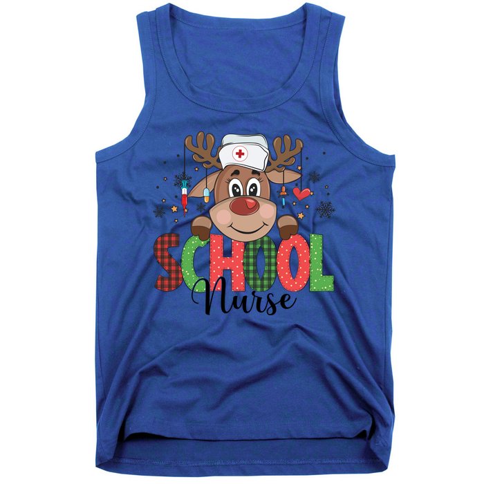 Christmas School Nurse Reindeer Nursing Rn Xmas Gift Tank Top