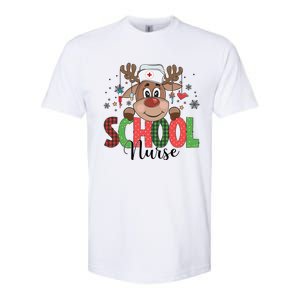 Christmas School Nurse Reindeer Nursing Rn Xmas Gift Softstyle CVC T-Shirt