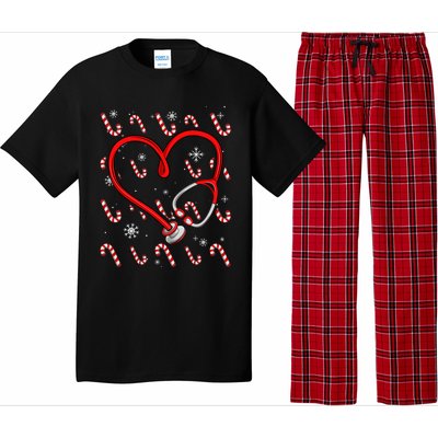 Christmas Stethoscope Nurse Xmas Nursing Scrub Top Funny Gift Pajama Set