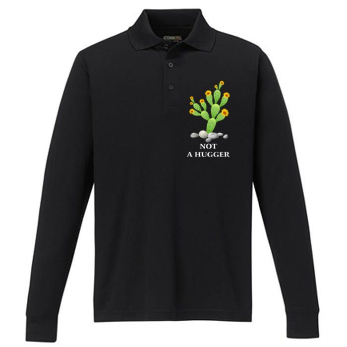 Cactus Sunflower Not A Hugger Performance Long Sleeve Polo