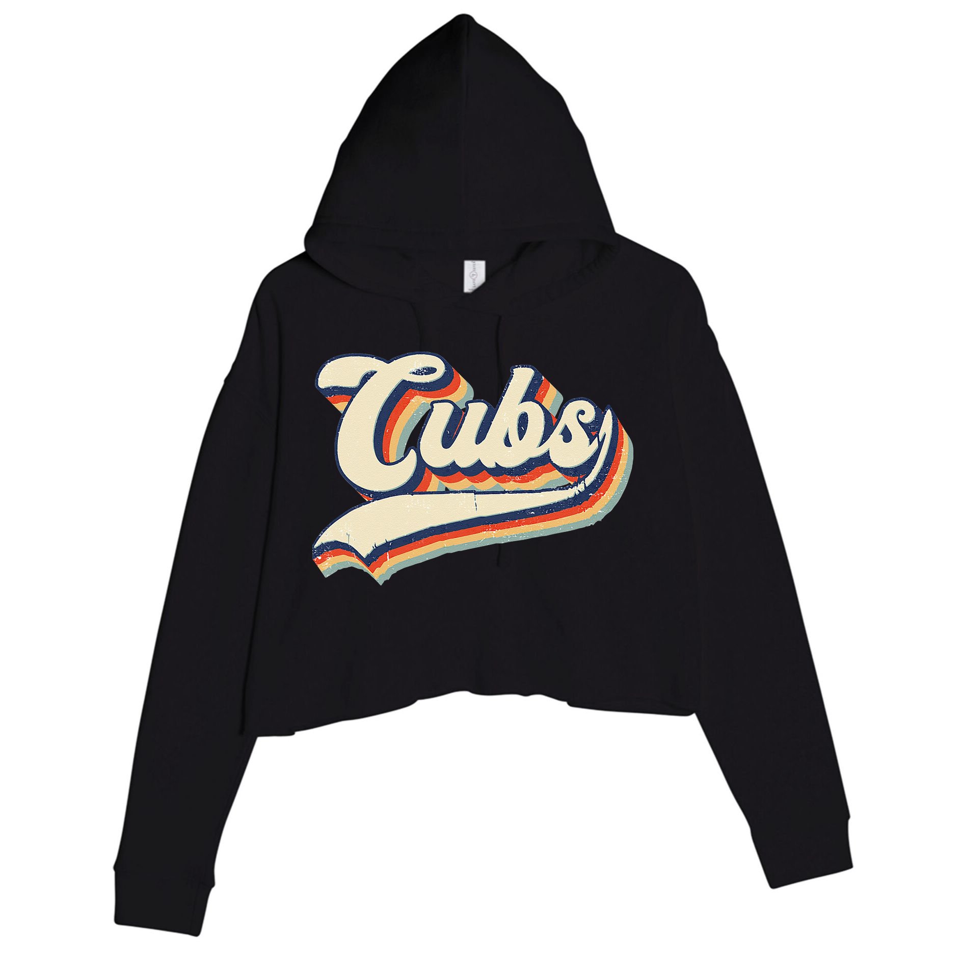 Cubs Sports Name Vintage Retro Gift Crop Fleece Hoodie