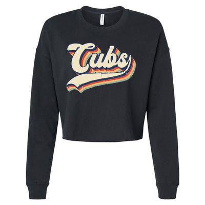Cubs Sports Name Vintage Retro Gift Cropped Pullover Crew