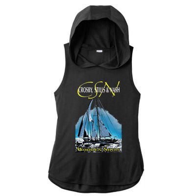 Crosby Stills & Nash Wooden Ships Ladies PosiCharge Tri-Blend Wicking Draft Hoodie Tank