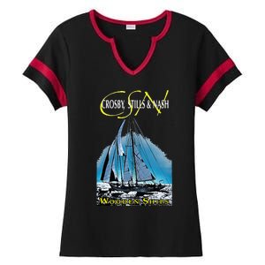 Crosby Stills & Nash Wooden Ships Ladies Halftime Notch Neck Tee