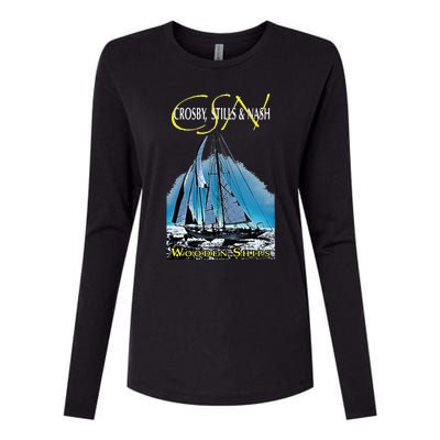 Crosby Stills & Nash Wooden Ships Womens Cotton Relaxed Long Sleeve T-Shirt