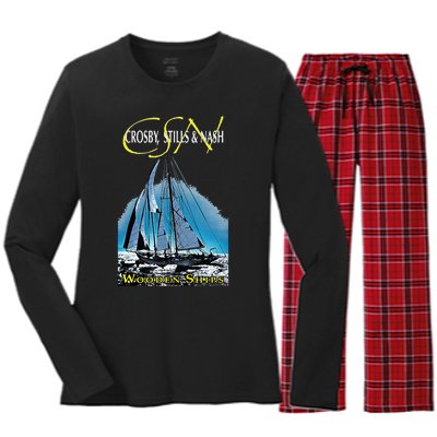 Crosby Stills & Nash Wooden Ships Women's Long Sleeve Flannel Pajama Set 