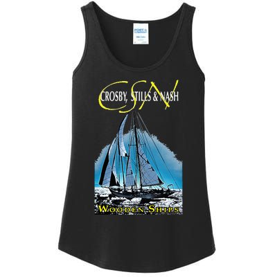 Crosby Stills & Nash Wooden Ships Ladies Essential Tank