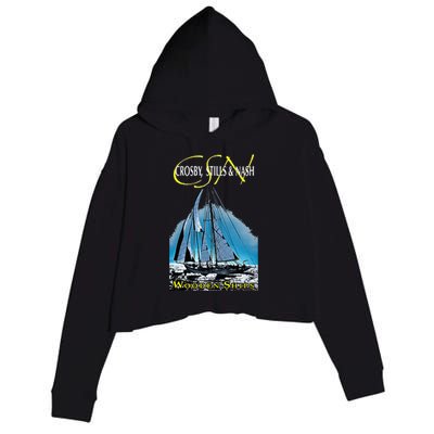 Crosby Stills & Nash Wooden Ships Crop Fleece Hoodie