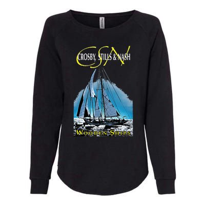 Crosby Stills & Nash Wooden Ships Womens California Wash Sweatshirt