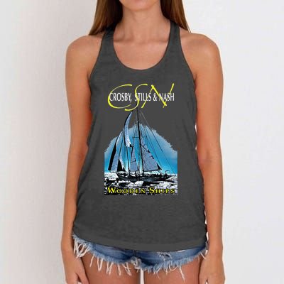 Crosby Stills & Nash Wooden Ships Women's Knotted Racerback Tank