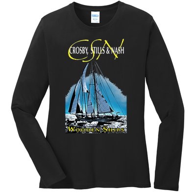 Crosby Stills & Nash Wooden Ships Ladies Long Sleeve Shirt