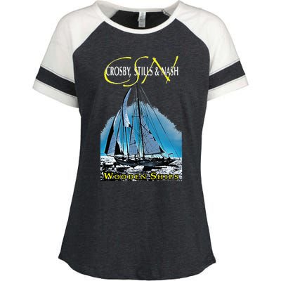 Crosby Stills & Nash Wooden Ships Enza Ladies Jersey Colorblock Tee