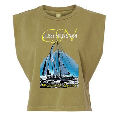 Crosby Stills & Nash Wooden Ships Garment-Dyed Women's Muscle Tee