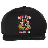 Christmas School Nurse Xmas Did You Try Icing It Gingerbread Wool Snapback Cap