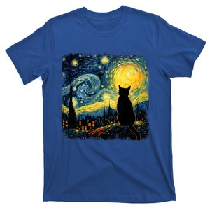 Cat Starry Night Van Gogh Cat For Cat Lover Cat Mom Cat Dad T-Shirt