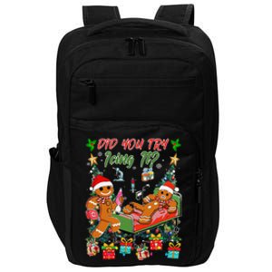 Christmas School Nurse Xmas Did You Try Icing It Gingerbread Impact Tech Backpack