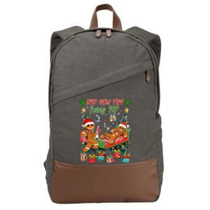 Christmas School Nurse Xmas Did You Try Icing It Gingerbread Cotton Canvas Backpack