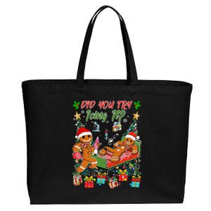 Christmas School Nurse Xmas Did You Try Icing It Gingerbread Cotton Canvas Jumbo Tote