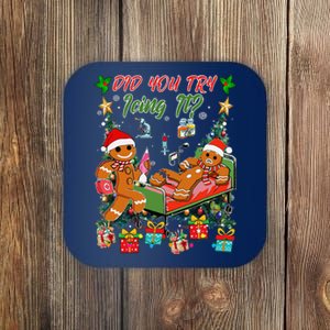 Christmas School Nurse Xmas Did You Try Icing It Gingerbread Coaster