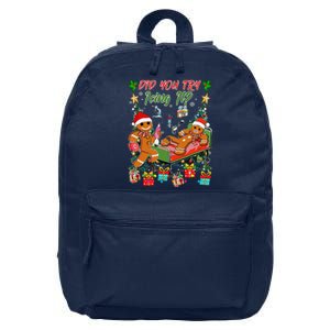 Christmas School Nurse Xmas Did You Try Icing It Gingerbread 16 in Basic Backpack