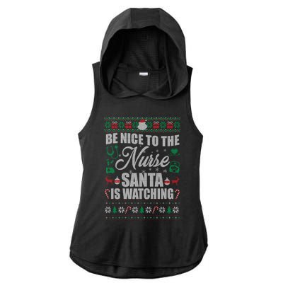 Christmas Santa Nurse Ugly Christmas Sweater Meaningful Gift Ladies PosiCharge Tri-Blend Wicking Draft Hoodie Tank