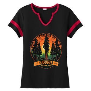 Cute Sequoia National Park Giant Tree Graphic Ladies Halftime Notch Neck Tee