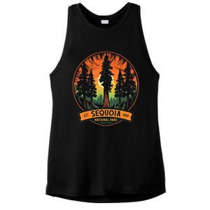 Cute Sequoia National Park Giant Tree Graphic Ladies PosiCharge Tri-Blend Wicking Tank