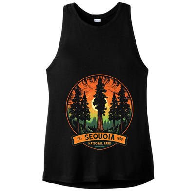 Cute Sequoia National Park Giant Tree Graphic Ladies PosiCharge Tri-Blend Wicking Tank