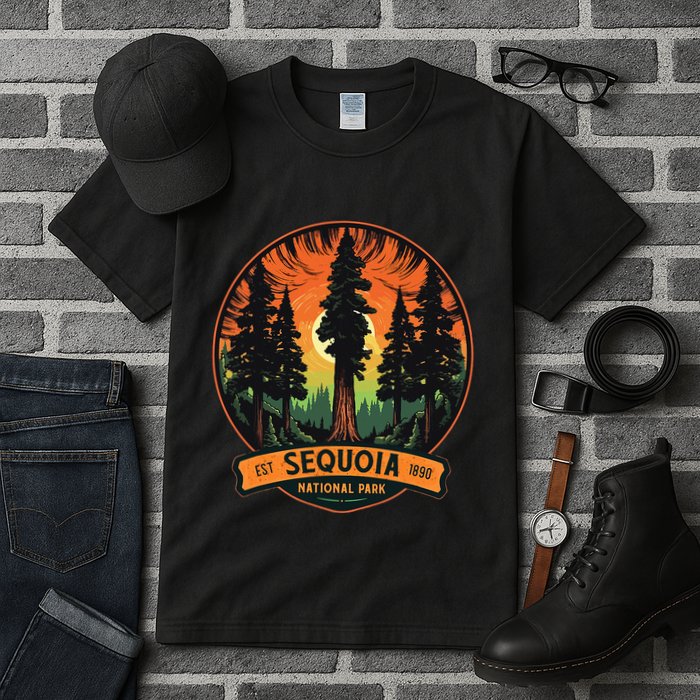 Cute Sequoia National Park Giant Tree Graphic Tall T-Shirt