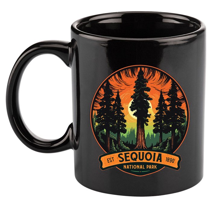 Cute Sequoia National Park Giant Tree Graphic 11oz C Handle Ceramic Mug