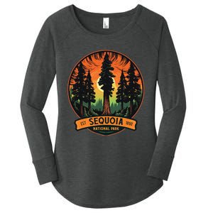 Cute Sequoia National Park Giant Tree Graphic Women's Perfect Tri Tunic Long Sleeve Shirt