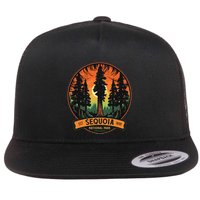 Cute Sequoia National Park Giant Tree Graphic Flat Bill Trucker Hat