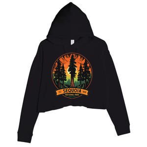 Cute Sequoia National Park Giant Tree Graphic Crop Fleece Hoodie