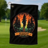 Cute Sequoia National Park Giant Tree Graphic Golf Towel