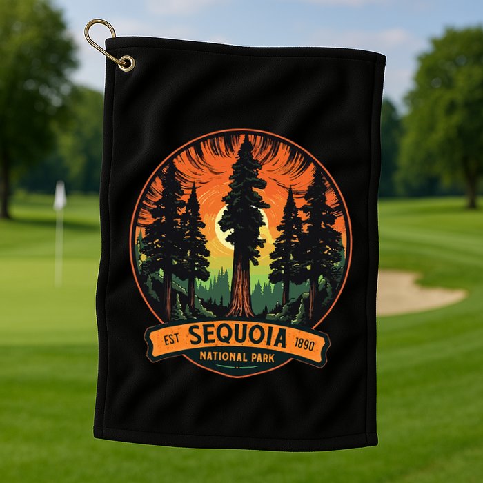 Cute Sequoia National Park Giant Tree Graphic Golf Towel